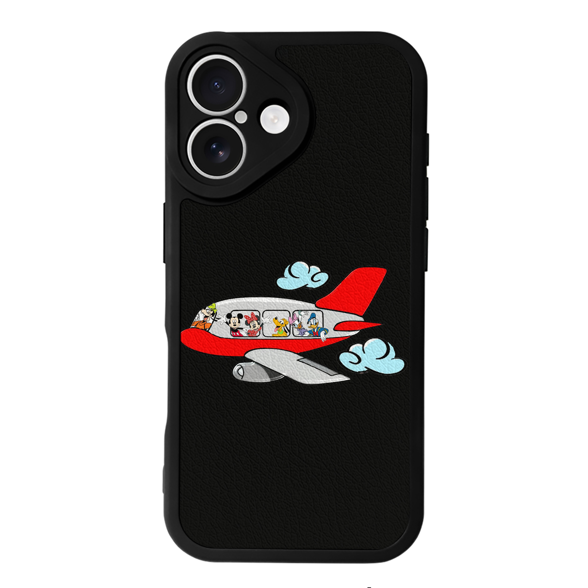 （画像用） ミッキーマウス Mickey Mouse 【iPhone 16シリーズ対応】シリコンスマホケース（レザー調） 材質：シリコン